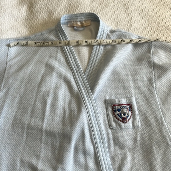 Bathrobe, light blue, cotton - Picture 6 of 8